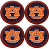 Auburn University Needlepoint Coasters in Navy by Smathers & Branson - Country Club Prep