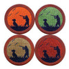 Bird Hunter Needlepoint Coasters by Smathers & Branson - Country Club Prep