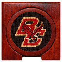 Boston College Needlepoint Coasters in Black by Smathers & Branson - Country Club Prep