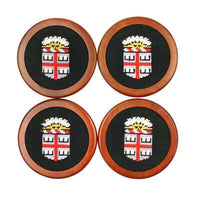Brown University Needlepoint Coasters in Black by Smathers & Branson - Country Club Prep