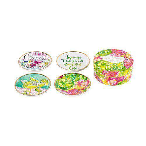 Ceramic Coaster Set in Cheers! by Lilly Pulitzer - Country Club Prep