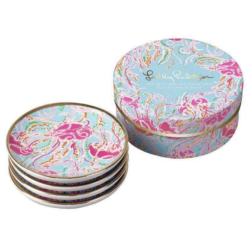 Ceramic Coaster Set in Jellies Be Jammin' by Lilly Pulitzer - Country Club Prep