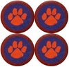 Clemson Needlepoint Coasters in Purple and Orange by Smathers & Branson - Country Club Prep
