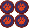 Clemson Needlepoint Coasters in Purple and Orange by Smathers & Branson - Country Club Prep