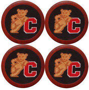Cornell University Needlepoint Coasters in Black by Smathers & Branson - Country Club Prep
