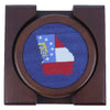 Custom Georgia State Flag Needlepoint Coasters in Navy by Smathers & Branson - Country Club Prep