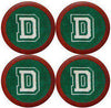 Dartmouth College Needlepoint Coasters in Green by Smathers & Branson - Country Club Prep