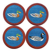 Duck Duck Goose Needlepoint Coasters in Blueberry by Smathers & Branson - Country Club Prep