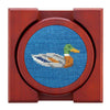 Duck Duck Goose Needlepoint Coasters in Blueberry by Smathers & Branson - Country Club Prep
