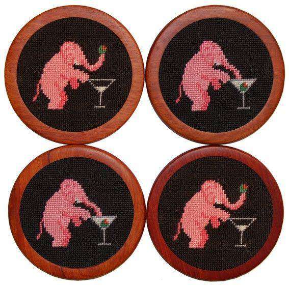 Elephant Martini Coasters in Black by Smathers & Branson - Country Club Prep