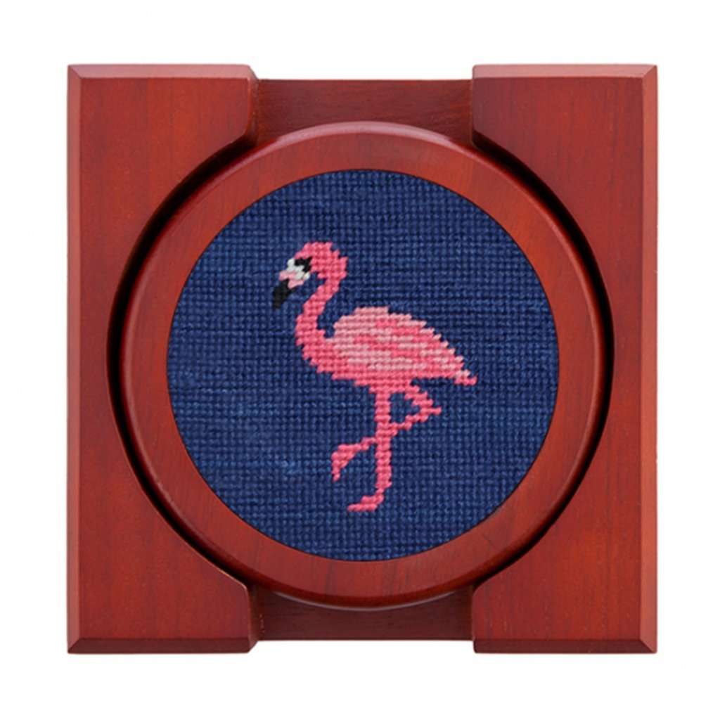 Florida Life Needlepoint Coasters in Classic Navy by Smathers & Branson - Country Club Prep