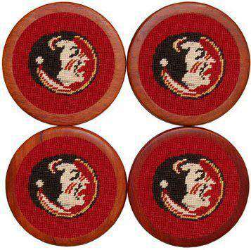 Florida State University Seminoles Coasters in Garnet by Smathers & Branson - Country Club Prep