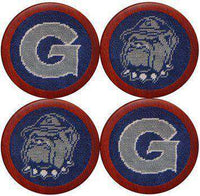 Georgetown University Needlepoint Coasters in Blue by Smathers & Branson - Country Club Prep
