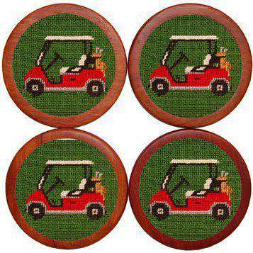 Golf Cart Coasters in Green by Smathers & Branson - Country Club Prep
