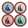 Heathered Sailboat Needlepoint Coasters by Smathers & Branson - Country Club Prep