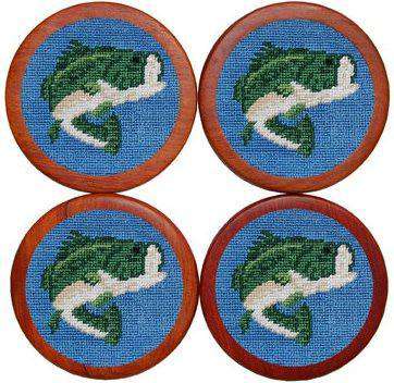 Largemouth Bass Coasters in Blue by Smathers & Branson - Country Club Prep
