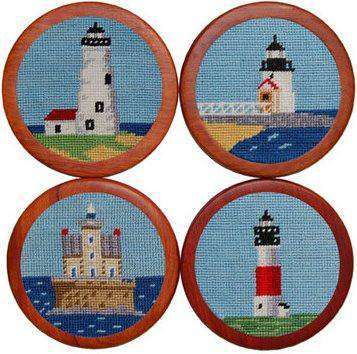 Lighthouses Coasters in Blue by Smathers & Branson - Country Club Prep