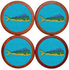 Mahi Mahi Coasters in Aqua Blue by Smathers & Branson - Country Club Prep