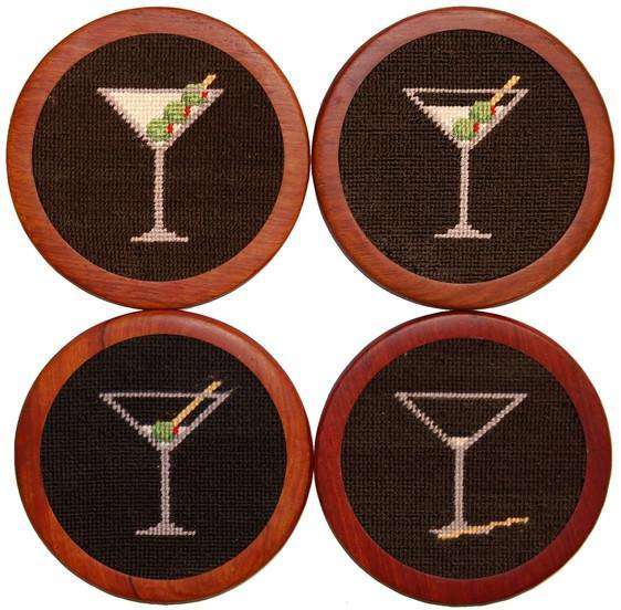 Martini Coasters in Black by Smathers & Branson - Country Club Prep