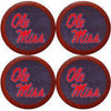 Ole Miss Needlepoint Coasters in Blue by Smathers & Branson - Country Club Prep