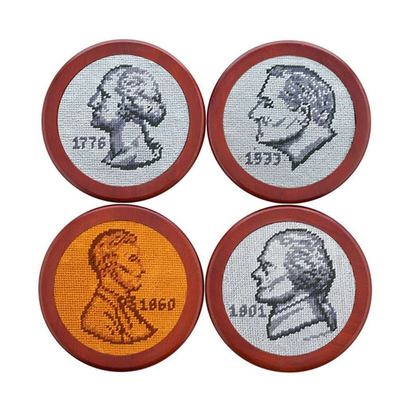 Pocket Change Needlepoint Coasters by Smathers & Branson - Country Club Prep