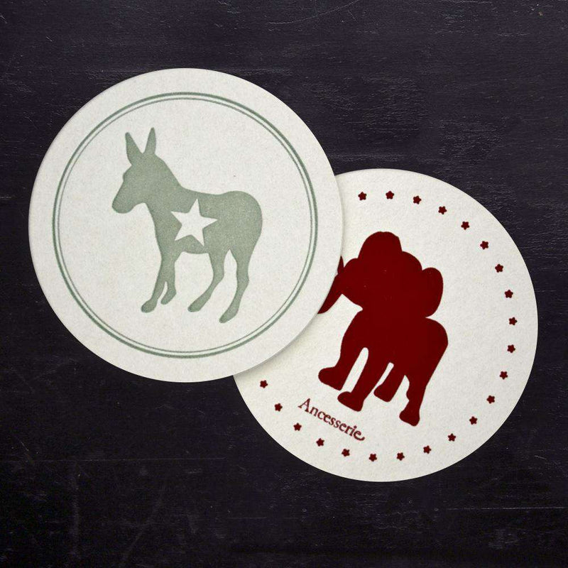 Political Party Coaster Set by Ancesserie - Country Club Prep