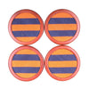 Repp Stripe Needlepoint Coasters in Orange and Dark Navy by Smathers & Branson - Country Club Prep