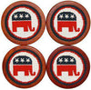 Republican Needlepoint Coasters in White by Smathers & Branson - Country Club Prep