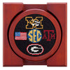 SEC Needlepoint Coasters in Black by Smathers & Branson - Country Club Prep