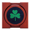 Shamrock Needlepoint Coasters in Dark Navy by Smathers & Branson - Country Club Prep