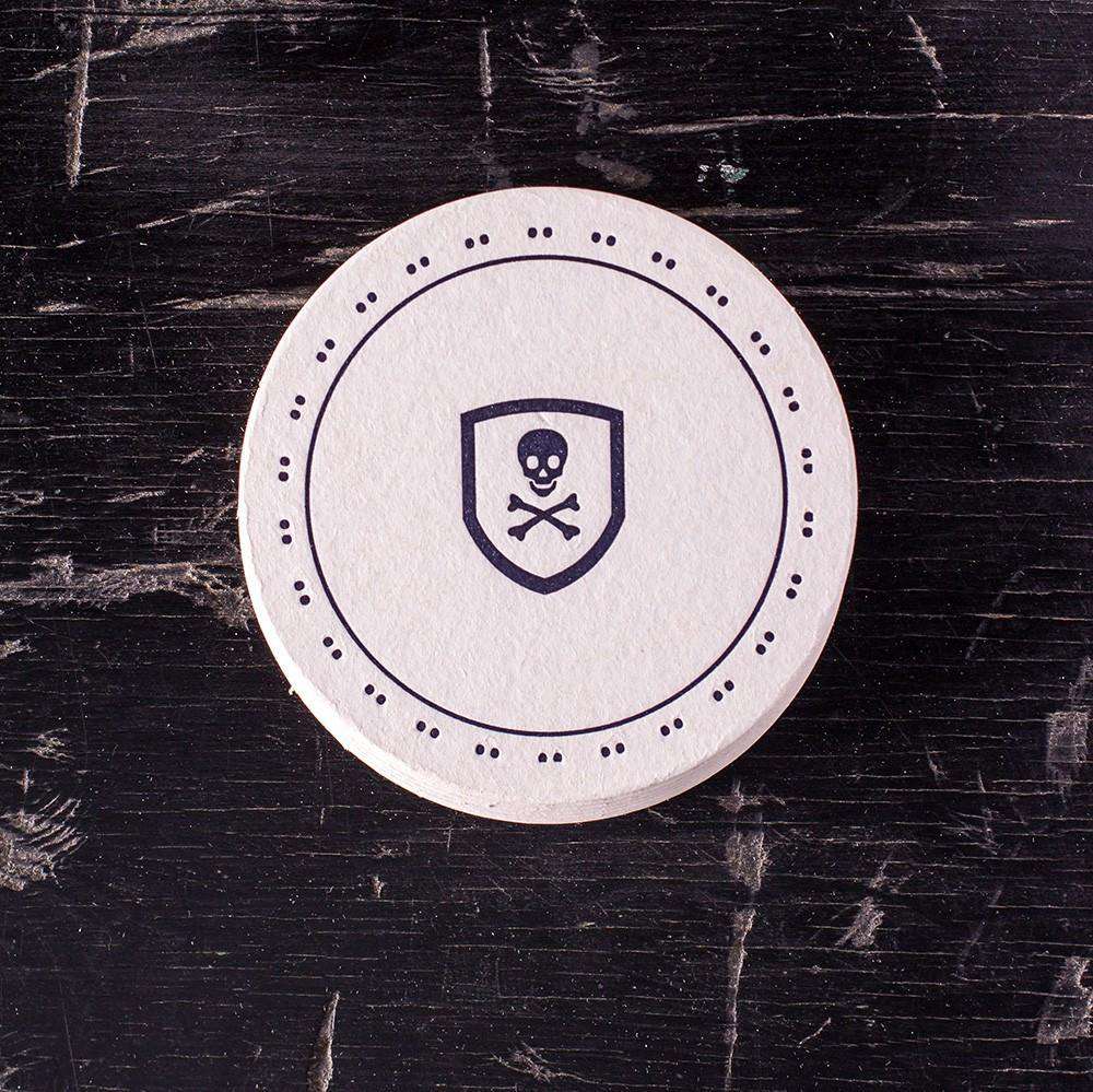 Skull & Cross Bones Coaster Set in Midnight by Ancesserie - Country Club Prep