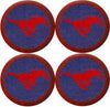 Southern Methodist University Needlepoint Coasters in Blue by Smathers & Branson - Country Club Prep