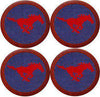 Southern Methodist University Needlepoint Coasters in Blue by Smathers & Branson - Country Club Prep