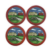 St Andrews Scene Needlepoint Coasters by Smathers & Branson - Country Club Prep