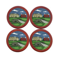 St Andrews Scene Needlepoint Coasters by Smathers & Branson - Country Club Prep