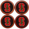 Stanford University Needlepoint Coasters in Black and Red by Smathers & Branson - Country Club Prep
