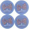 Stone Bow Tie Coaster Set in Blue by Fripp & Folly - Country Club Prep