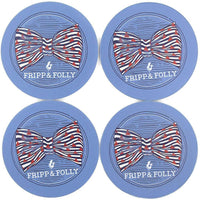 Stone Bow Tie Coaster Set in Blue by Fripp & Folly - Country Club Prep