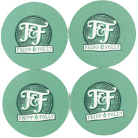 Stone Logo Coaster Set in Green by Fripp & Folly - Country Club Prep