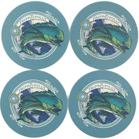 Stone Mahi Mahi Coaster Set in Blue by Fripp & Folly - Country Club Prep