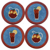 Sweet Tea Needlepoint Coasters in Blue by Smathers & Branson - Country Club Prep