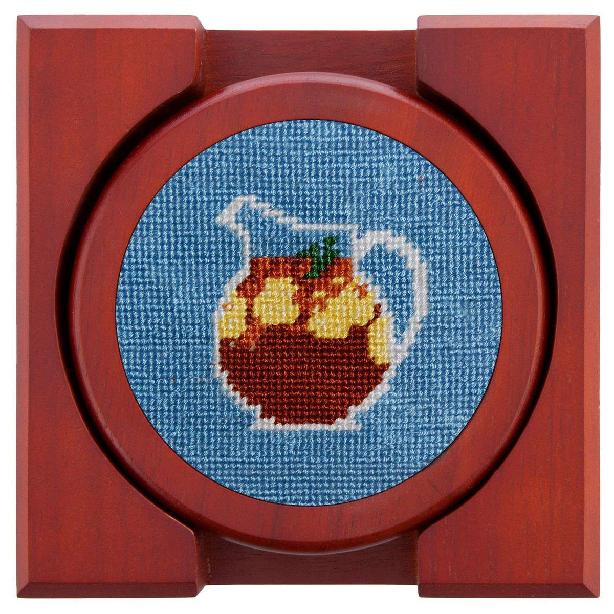 Sweet Tea Needlepoint Coasters in Blue by Smathers & Branson - Country Club Prep