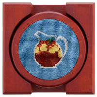 Sweet Tea Needlepoint Coasters in Blue by Smathers & Branson - Country Club Prep