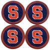 Syracuse Needlepoint Coasters in Navy by Smathers & Branson - Country Club Prep