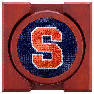 Syracuse Needlepoint Coasters in Navy by Smathers & Branson - Country Club Prep
