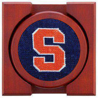 Syracuse Needlepoint Coasters in Navy by Smathers & Branson - Country Club Prep