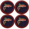 Trout  Needlepoint Coasters by Smathers & Branson - Country Club Prep