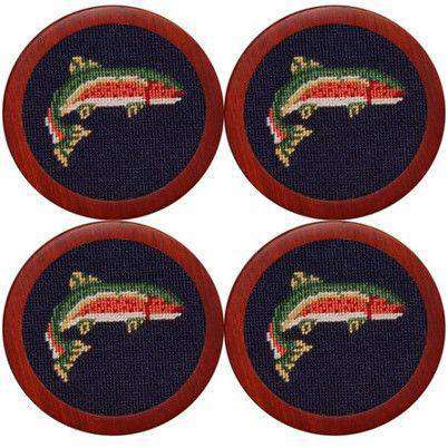 Trout  Needlepoint Coasters by Smathers & Branson - Country Club Prep