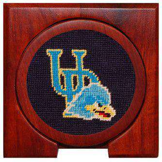 University of Delaware Needlepoint Coasters in Navy by Smathers & Branson - Country Club Prep