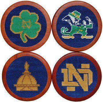 University of Notre Dame Coasters in Blue by Smathers & Branson - Country Club Prep